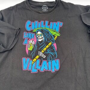 DOM T Shirt Mens 3XL Black Grim Reaper Chillin‎ Like A Villain Graphic Tee